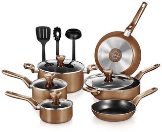 13Pc Aluminum Brown Kitchenware Set