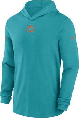 Miami Dolphins Sideline Men’s Men's Dri-FIT NFL Long-Sleeve Hooded Top in Green