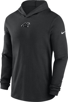 Carolina Panthers Sideline Men’s Men's Dri-FIT NFL Long-Sleeve Hooded Top in Black