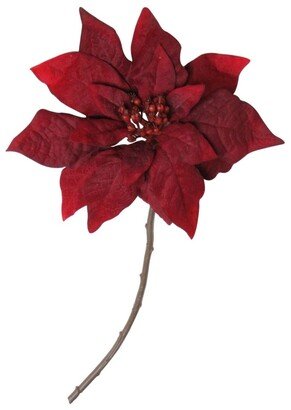 Northlight Velvet Textured Poinsettia Artificial Christmas Stem