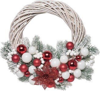 Artificial 22In Multicolored Christmas Joyful Ornaments Wreath