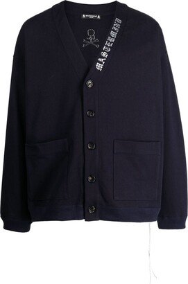 Logo-Collar Cotton Cardigan