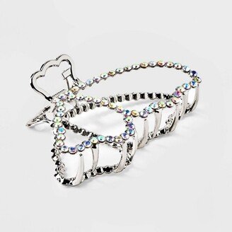 Metal Rhinestone Butterfly Claw Hair Clip Silver