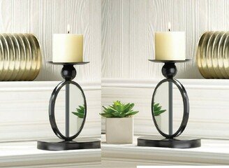 The House of Awareness Set of 2 Single Mirrored Candleholders