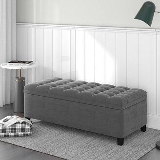 KELRIA Upholstered Flip Bench with Button Tufted Top