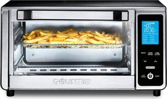 Gourmia Digital 4-Slice Toaster Oven Air Fryer with 11 Cooking Functions Stainless Steel Gray