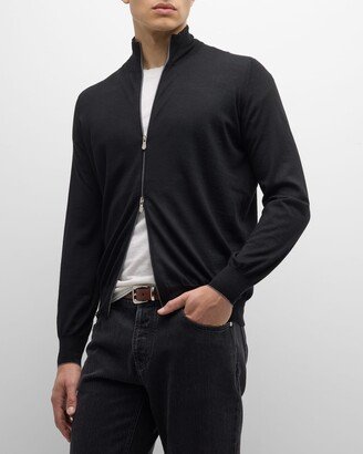 Men's Wool-Cashmere Full-Zip Sweater