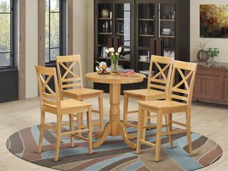 East West Furniture Dining Set With Kitchen Table and Wooden Dining Room Chairs