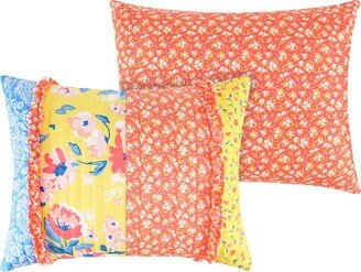 Lio Set of 2 Standard and King Pillow Shams, Polyester Fill, Multicolor