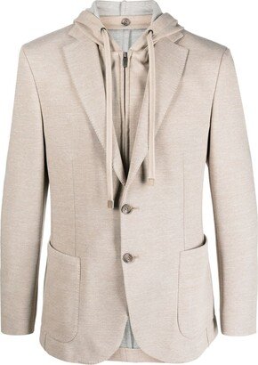 Boggi Milano Madison single-breasted hooded blazer