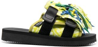 x Suicoke paisley-print fringed sandals