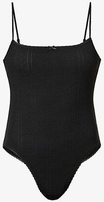 Cou Cou Intimates Womens 2Black The Bodysuit Pointelle Organic-cotton Body
