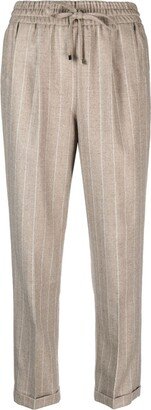 Pinstripe-Pattern Wool Trousers