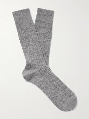 Ribbed Cashmere-Blend Socks