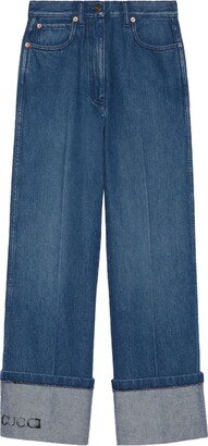 High-Rise Wide-Leg Jeans-CT