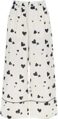 All-Over Printed Flared Trousers