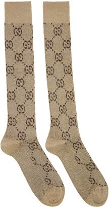 Beige Lamé GG Socks