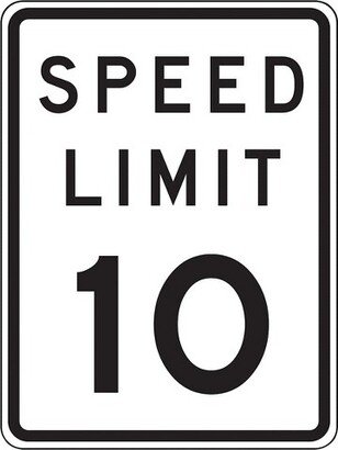 Accuform Signs 24 x 18 Prismatic Aluminum Speed Limit Sign SPEED LIMIT 10 Black/Gray On