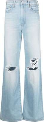 The Maven Heel distressed straight-leg jeans