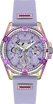 Women's Purple Glitz Silicone Multi-Function Strap Watch, 40mm