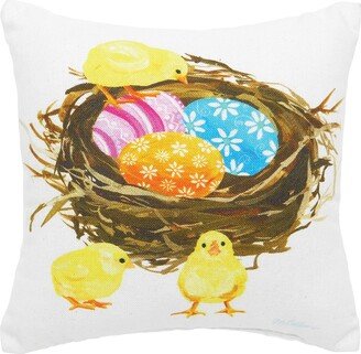 8 x 8 Chicks & Nest Easter Printed Throw Pillow