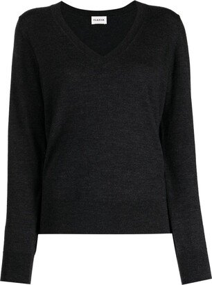 V-neck fine-knit jumper-AI