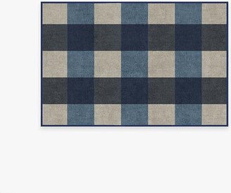 Buffalo Plaid Blue & Ivory Tufted Rug