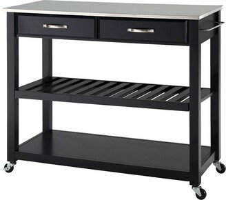 Stainless Steel Top Kitchen Cart/Island with Optional Stool Storage