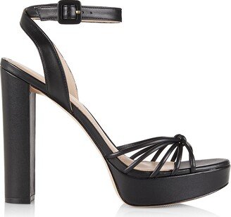 COLLECTION 123MM Leather Strappy Platform Sandals