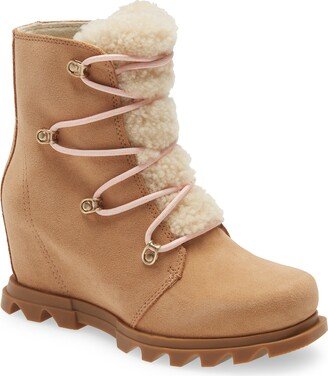 Joan of Arctic III Genuine Shearling Trim Waterproof Wedge Boot