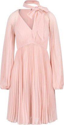 Sunray Pleated Long-Sleeved Mini Dress