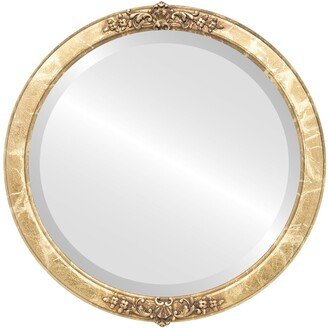 OVALCREST by The OVALCREST Mirror Store Athena Framed Round Mirror in Champagne Gold - Antique Gold