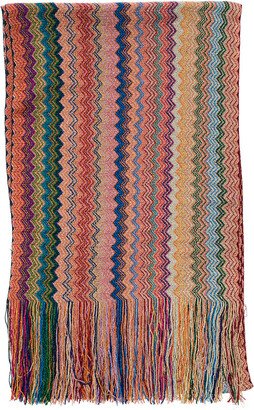 Multicolor Scarf With Zigzag Motif In Viscose And Lurex Woman-AA