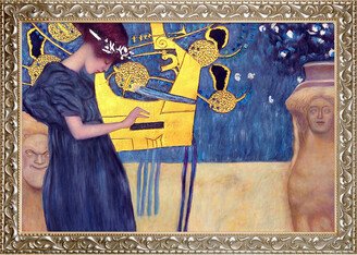 Overstock Art Musik Metallic Embellished By Gustav Klimt Oil Reproduction