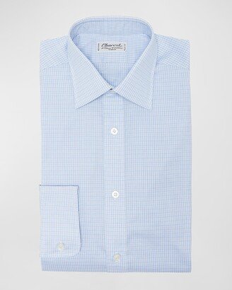 Men's Multi-Check Cotton Dress Shirt-AA