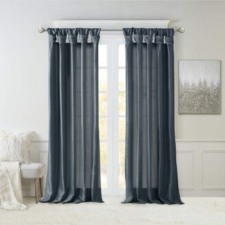 Gracie Mills Emilia Twist Tab Lined Window Curtain Panel - 50x108-AA