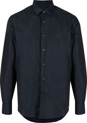 Spread-Collar Cotton Shirt-AE