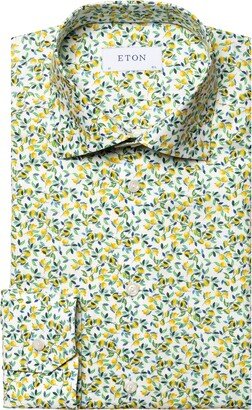 Slim Fit Lemon Print Dress Shirt