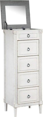 Magg 4 Drawer Jewelry Chest with Flip Up Mirror Antique White/Antique Gray Two Tone - HOMES: Inside + Out