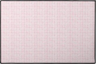 Door Mats: Happy Houndstooth Door Mat, Pink