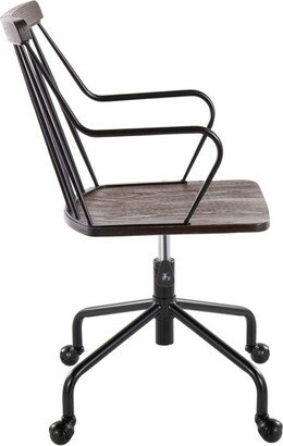 Preston Adjustable Office Chair Black/Walnut