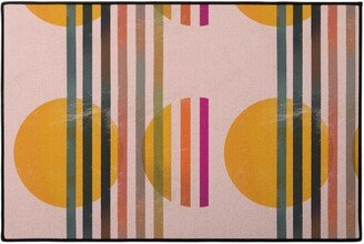 Door Mats: Abstract Cali Sunset - Multi On Pink Door Mat, Multicolor