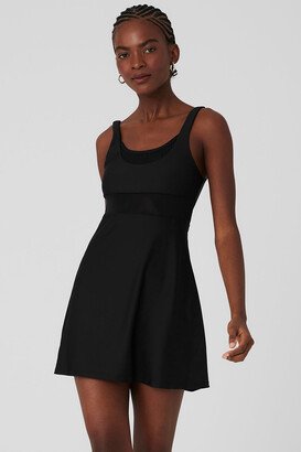 Airlift Double Trouble Tennis Dress in Black, Size: 2XS