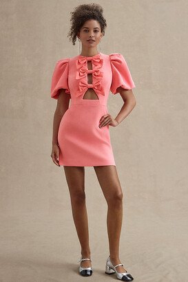 Brittany Puff-Sleeve Bow Mini Dress