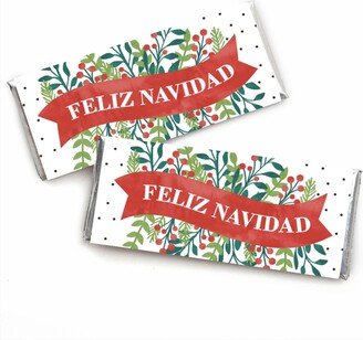 Big Dot Of Happiness Feliz Navidad - Candy Bar Wrapper Holiday Spanish Christmas Party Favors - 24 Ct