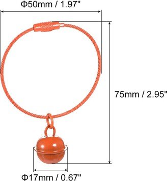 Unique Bargains 5Pcs Pet Bells, Stainless Steel 50mm Dia Jingle Bells Cable Orange DIY - 50mm/1.97