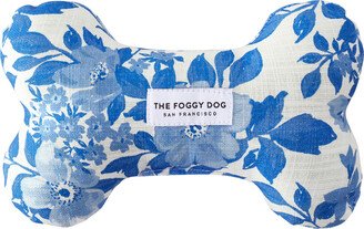 The Foggy Dog Dog Bone Squeaky Toy Blue Roses