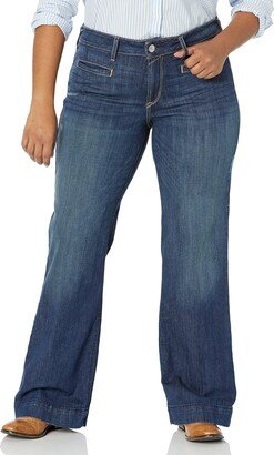 Female Trouser Mid Rise Stretch Lucy Wide Leg Jean Pacific 18