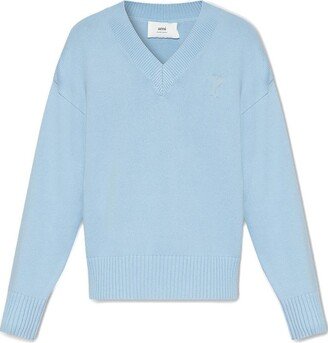 V-Neck Knitted Jumper-BX