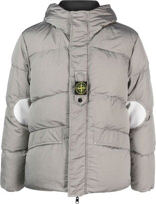 Compass-motif down puffer jacket-AA